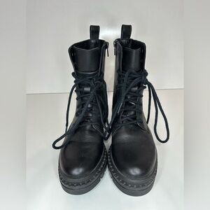 Steve Madden Black Leather Jamisyn Combat Boots *Never Worn*